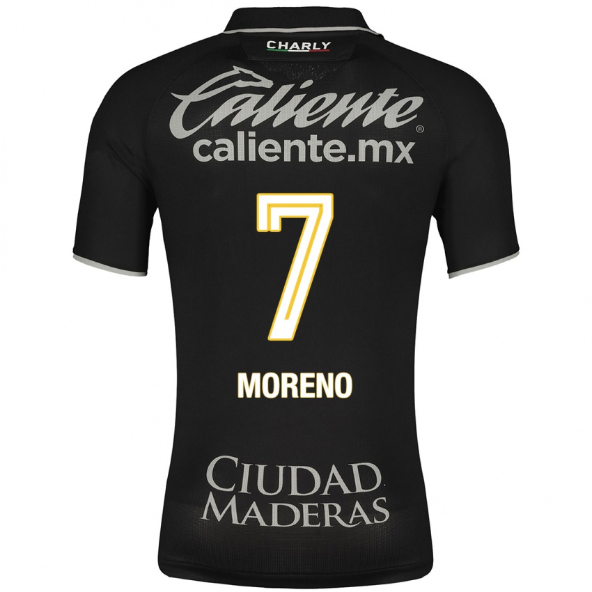 Kobiety Iván Moreno #7 Czarny Wyjazdowa Koszulka 2023/24 Koszulki Klubowe