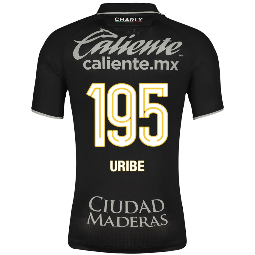 Kobiety Héctor Uribe #195 Czarny Wyjazdowa Koszulka 2023/24 Koszulki Klubowe