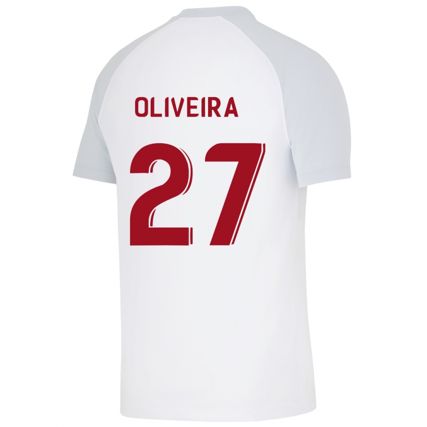 Kobiety Sergio Oliveira #27 Biały Wyjazdowa Koszulka 2023/24 Koszulki Klubowe