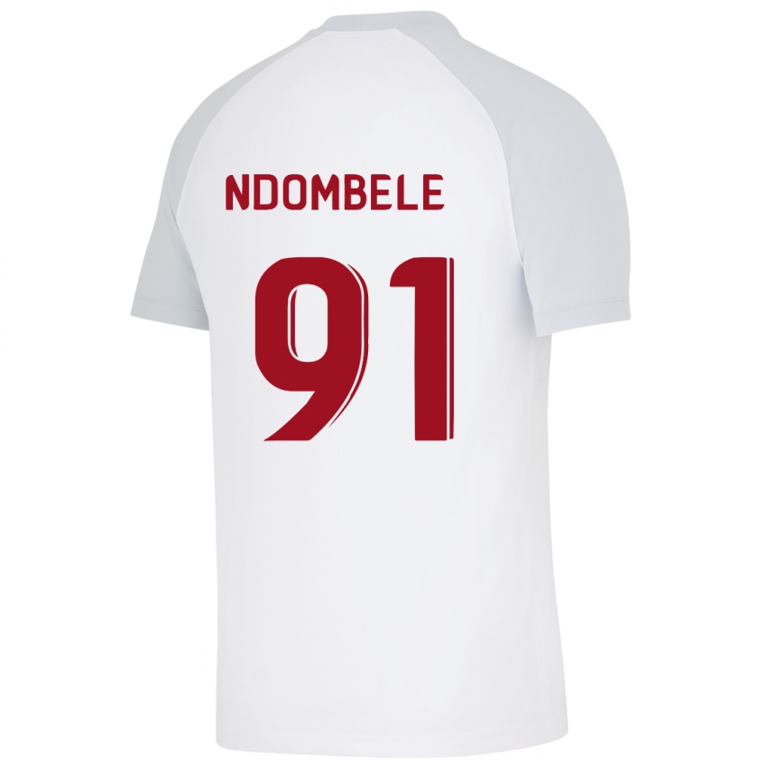 Kobiety Tanguy Ndombele #91 Biały Wyjazdowa Koszulka 2023/24 Koszulki Klubowe