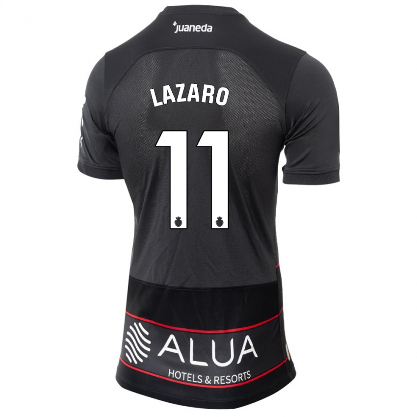 Kobiety Victor Lázaro #11 Czarny Wyjazdowa Koszulka 2023/24 Koszulki Klubowe