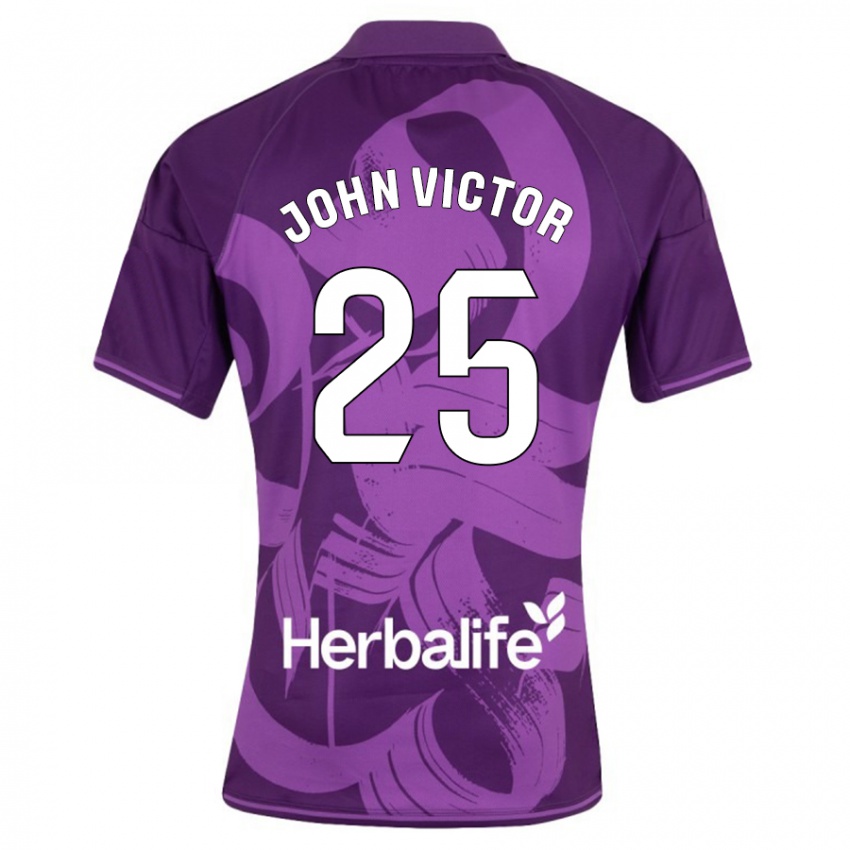 Kobiety John Victor #25 Fioletowy Wyjazdowa Koszulka 2023/24 Koszulki Klubowe