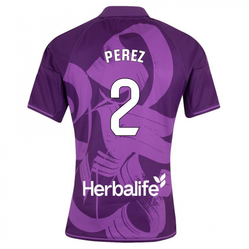 Kobiety Iker Pérez #2 Fioletowy Wyjazdowa Koszulka 2023/24 Koszulki Klubowe