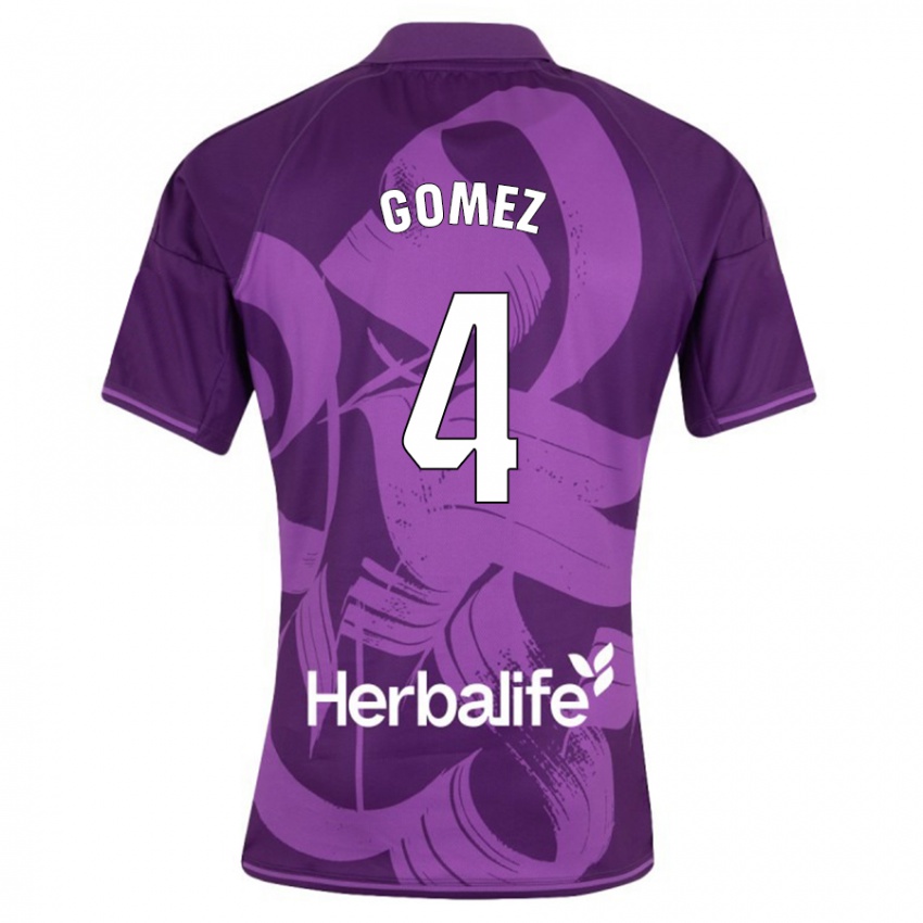 Kobiety Adrián Gómez #4 Fioletowy Wyjazdowa Koszulka 2023/24 Koszulki Klubowe