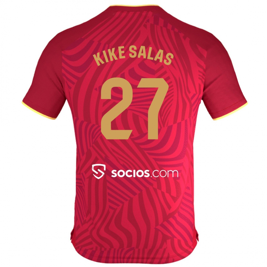 Kobiety Kike Salas #27 Czerwony Wyjazdowa Koszulka 2023/24 Koszulki Klubowe
