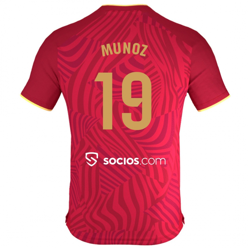 Kobiety Iker Muñoz #19 Czerwony Wyjazdowa Koszulka 2023/24 Koszulki Klubowe