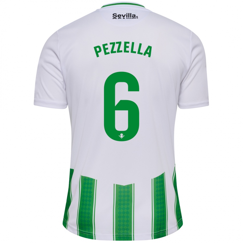 Dzieci Germán Pezzella #6 Biały Domowa Koszulka 2023/24 Koszulki Klubowe
