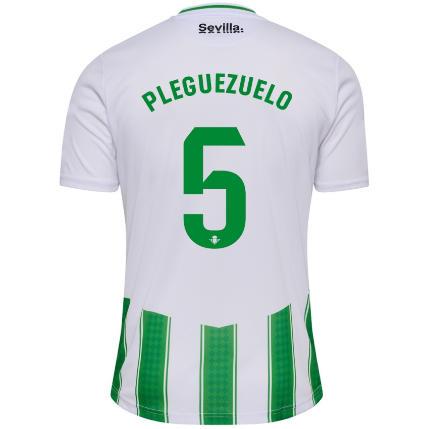 Dzieci Xavi Pleguezuelo #5 Biały Domowa Koszulka 2023/24 Koszulki Klubowe