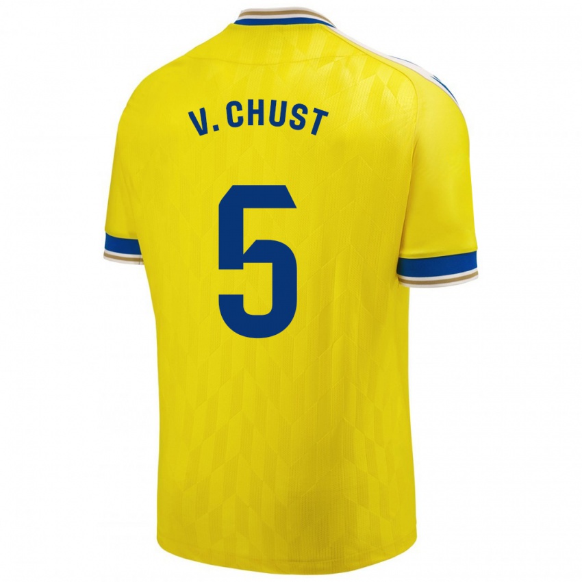 Dzieci Victor Chust #5 Żółty Domowa Koszulka 2023/24 Koszulki Klubowe
