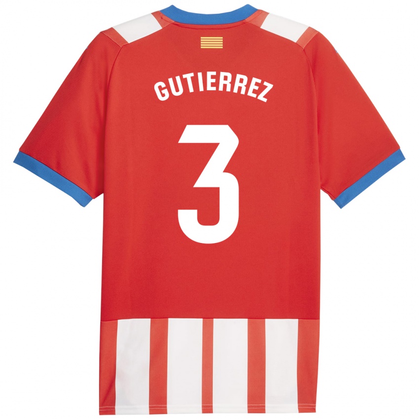 Dzieci Miguel Gutierrez #3 Czerwony Biały Domowa Koszulka 2023/24 Koszulki Klubowe