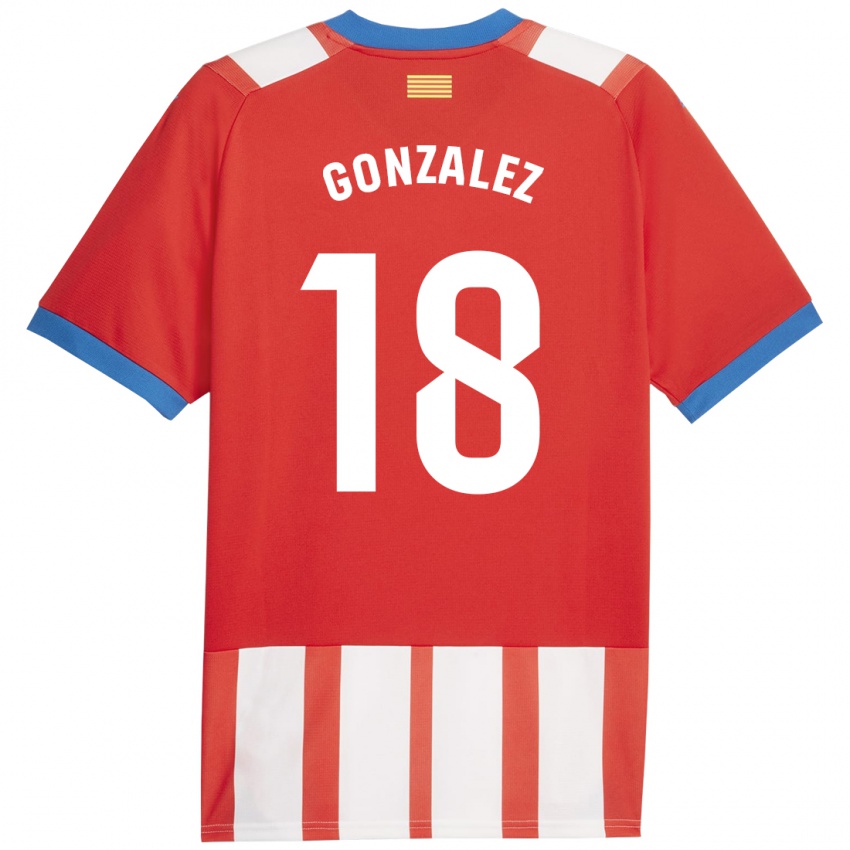 Dzieci Gerard Gonzalez #18 Czerwony Biały Domowa Koszulka 2023/24 Koszulki Klubowe
