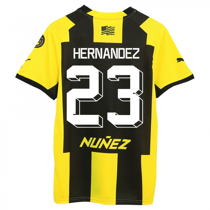 Dzieci Abel Hernández #23 Żółty Czarny Domowa Koszulka 2023/24 Koszulki Klubowe