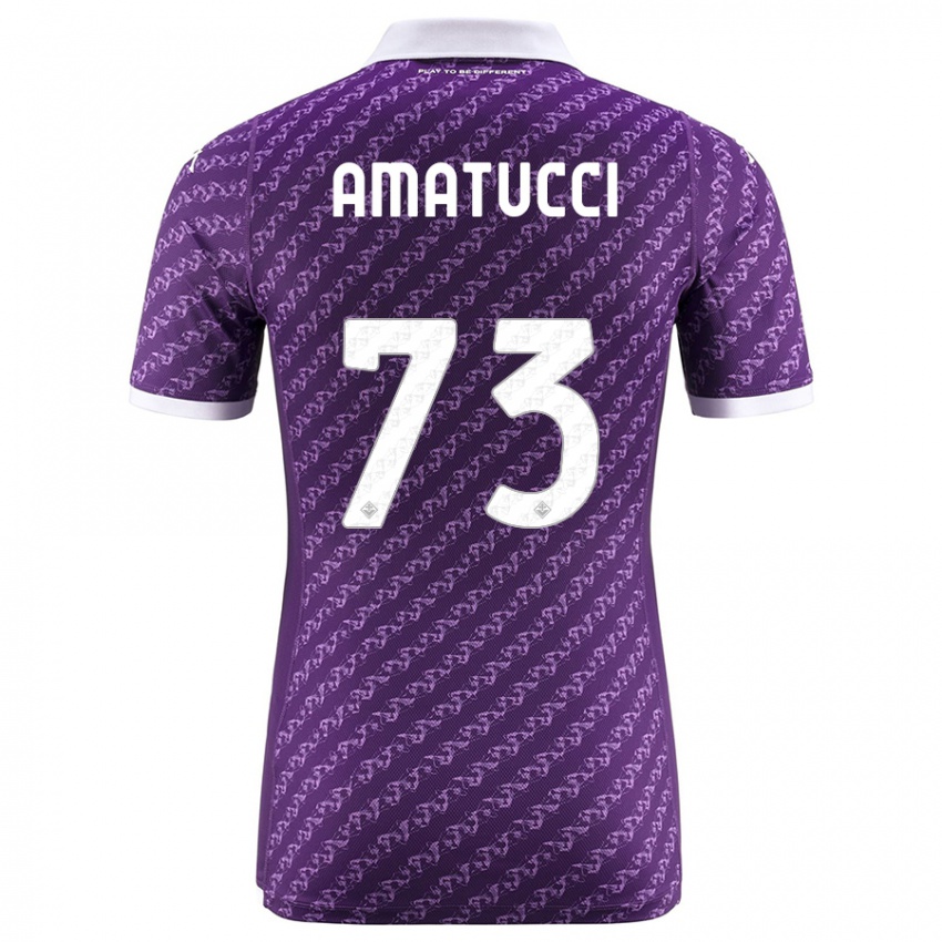 Dzieci Lorenzo Amatucci #73 Fioletowy Domowa Koszulka 2023/24 Koszulki Klubowe