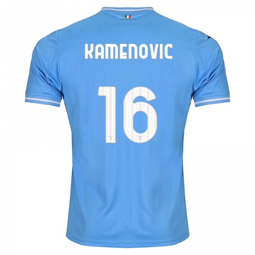 Dzieci Dimitrije Kamenović #16 Niebieski Domowa Koszulka 2023/24 Koszulki Klubowe