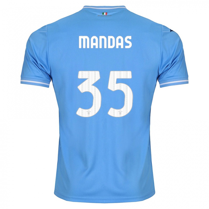 Dzieci Christos Mandas #35 Niebieski Domowa Koszulka 2023/24 Koszulki Klubowe