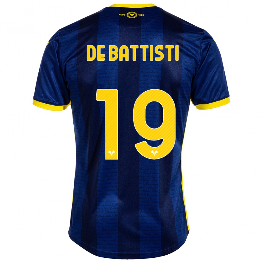 Dzieci Davide De Battisti #19 Marynarka Wojenna Domowa Koszulka 2023/24 Koszulki Klubowe
