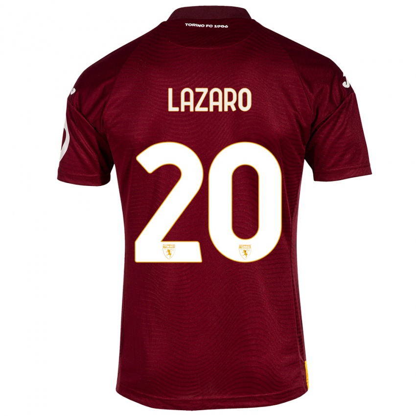 Dzieci Valentino Lazaro #20 Ciemno Czerwony Domowa Koszulka 2023/24 Koszulki Klubowe
