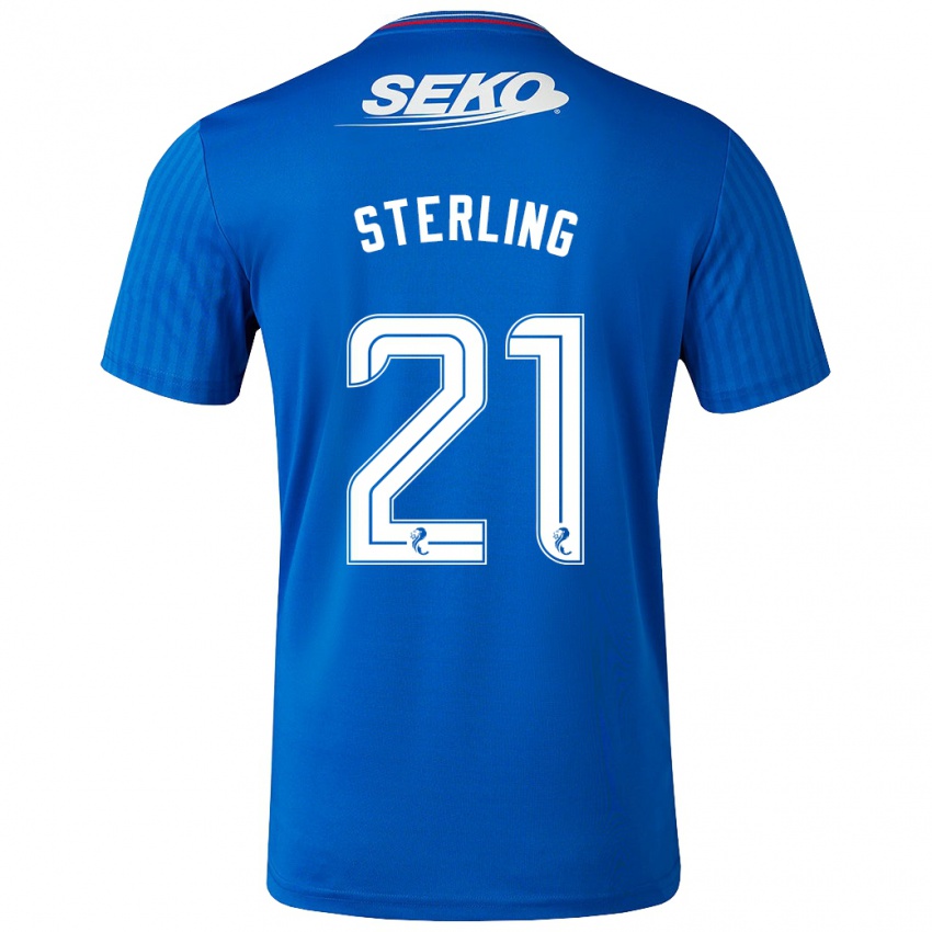 Dzieci Dujon Sterling #21 Niebieski Domowa Koszulka 2023/24 Koszulki Klubowe