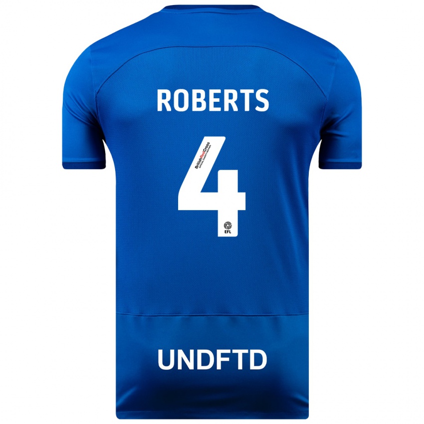 Dzieci Marc Roberts #4 Niebieski Domowa Koszulka 2023/24 Koszulki Klubowe