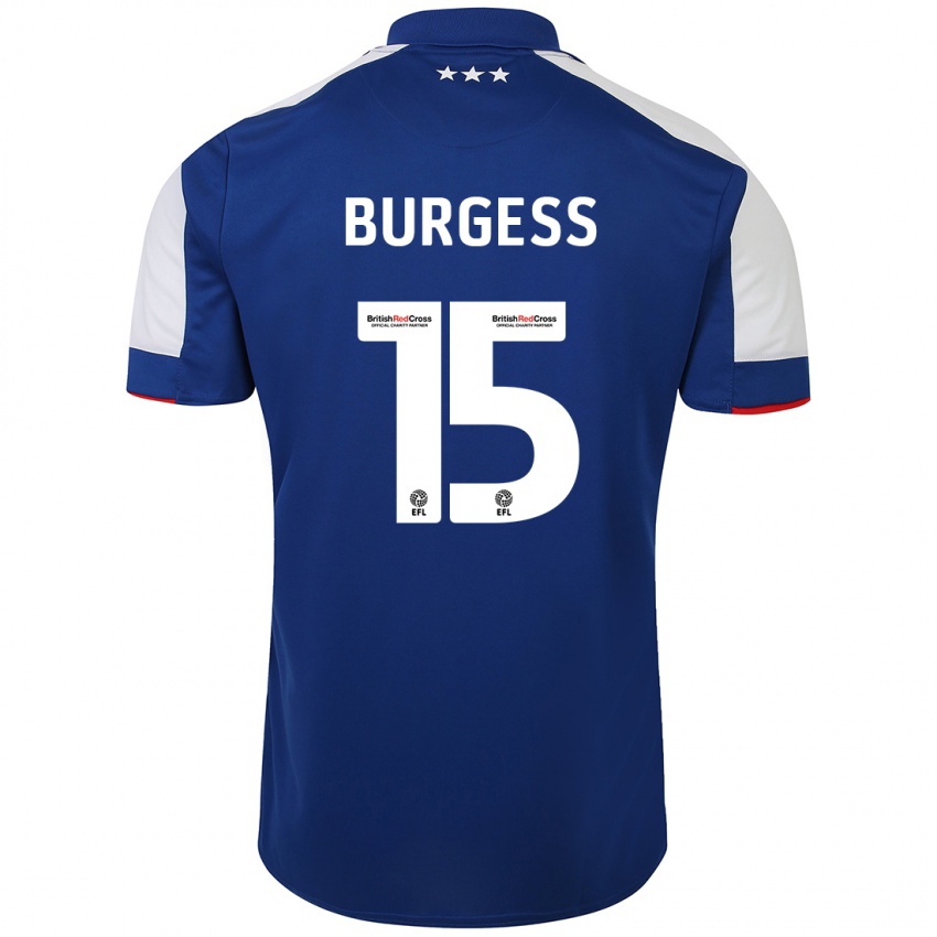 Dzieci Cameron Burgess #15 Niebieski Domowa Koszulka 2023/24 Koszulki Klubowe