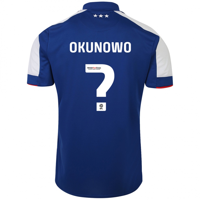 Dzieci Emmanuel Okunowo #0 Niebieski Domowa Koszulka 2023/24 Koszulki Klubowe