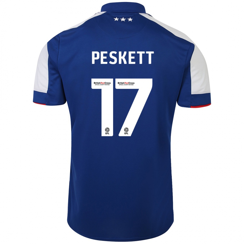 Dzieci Sophie Peskett #17 Niebieski Domowa Koszulka 2023/24 Koszulki Klubowe