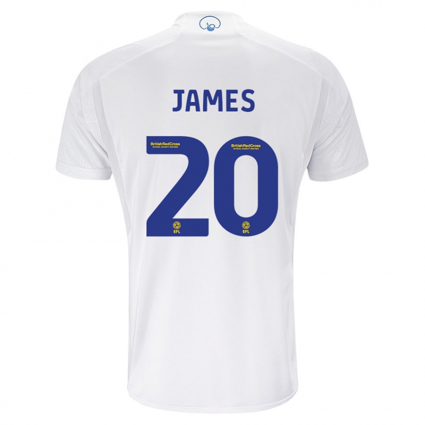 Dzieci Daniel James #20 Biały Domowa Koszulka 2023/24 Koszulki Klubowe