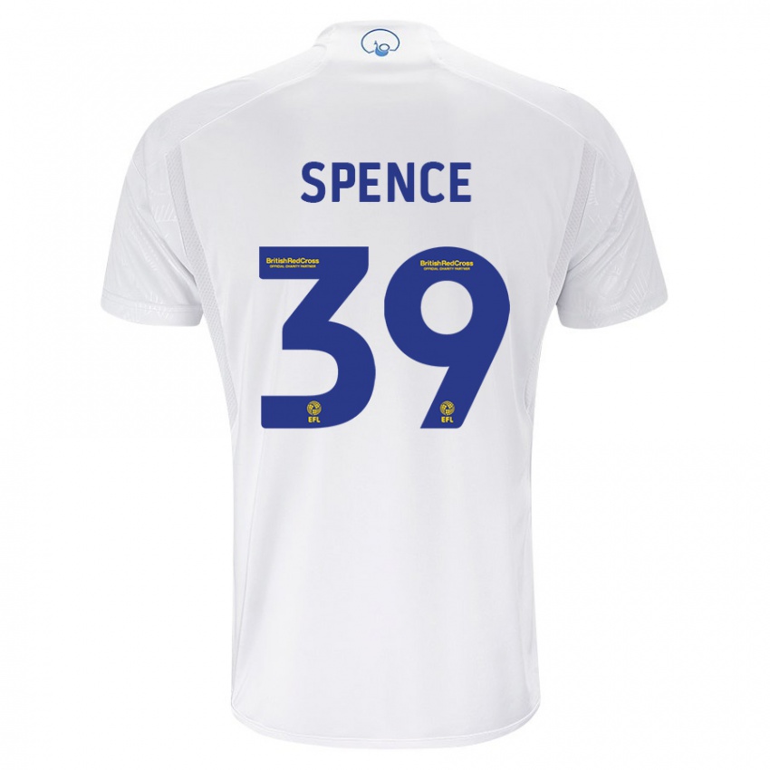 Dzieci Djed Spence #39 Biały Domowa Koszulka 2023/24 Koszulki Klubowe