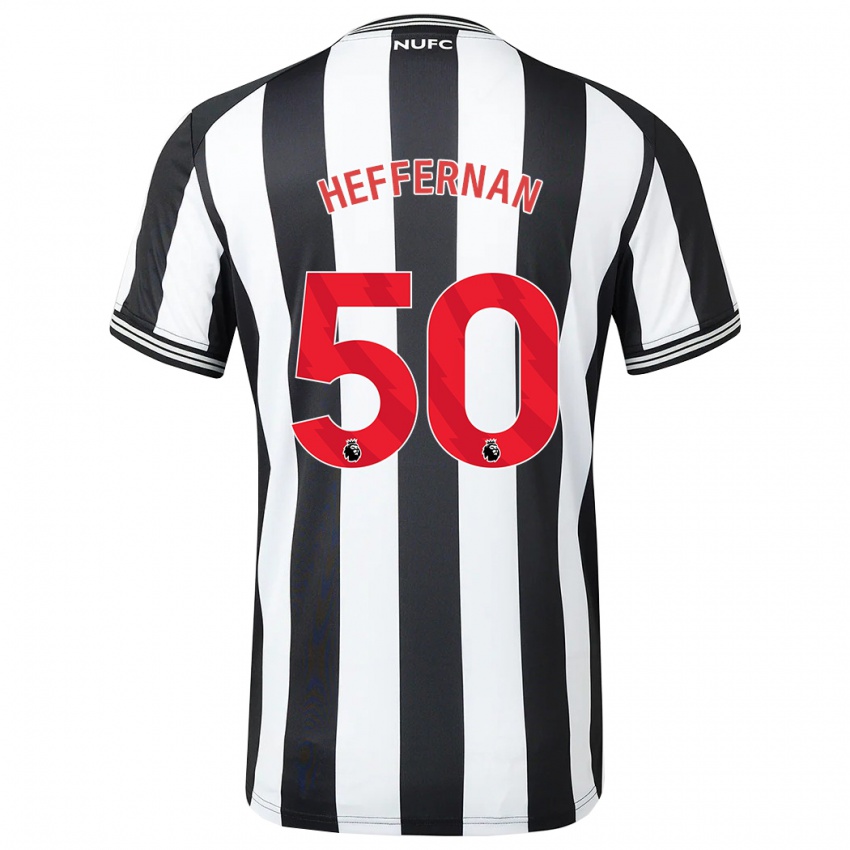 Dzieci Cathal Heffernan #50 Czarny Biały Domowa Koszulka 2023/24 Koszulki Klubowe