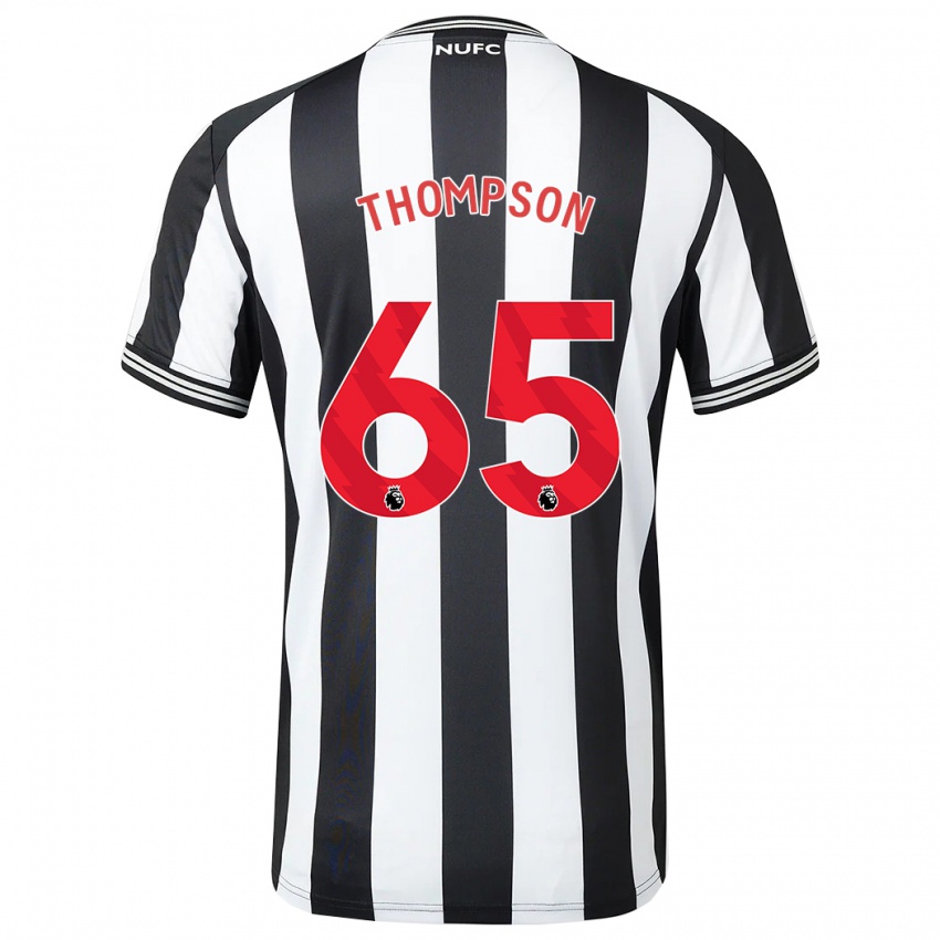 Dzieci Ciaran Thompson #65 Czarny Biały Domowa Koszulka 2023/24 Koszulki Klubowe