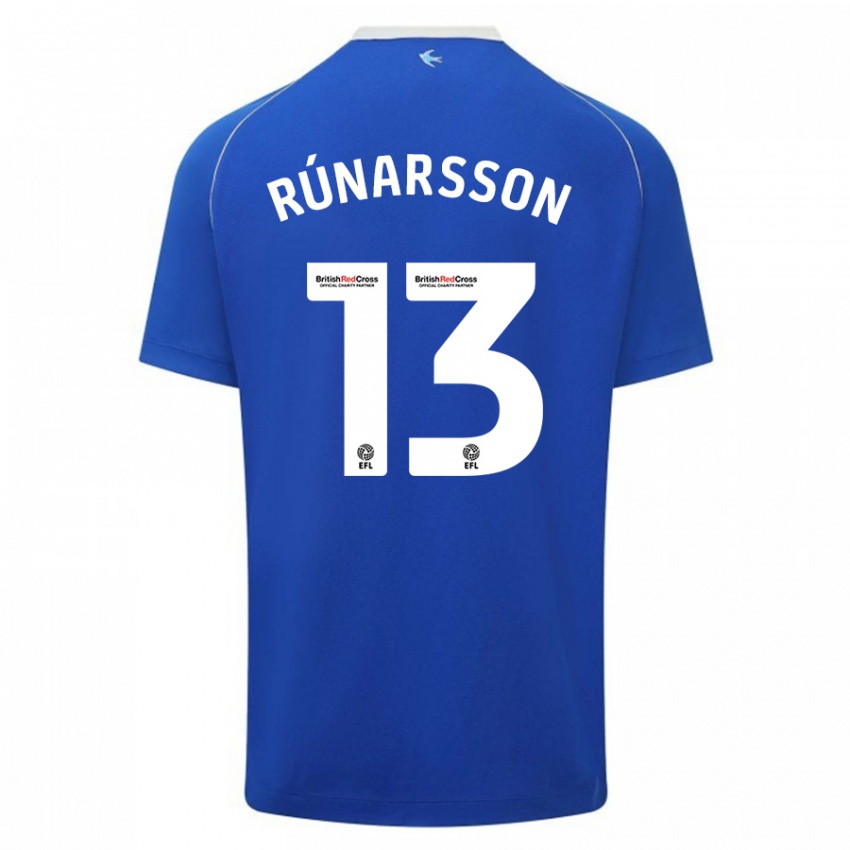 Dzieci Runar Alex Runarsson #13 Niebieski Domowa Koszulka 2023/24 Koszulki Klubowe