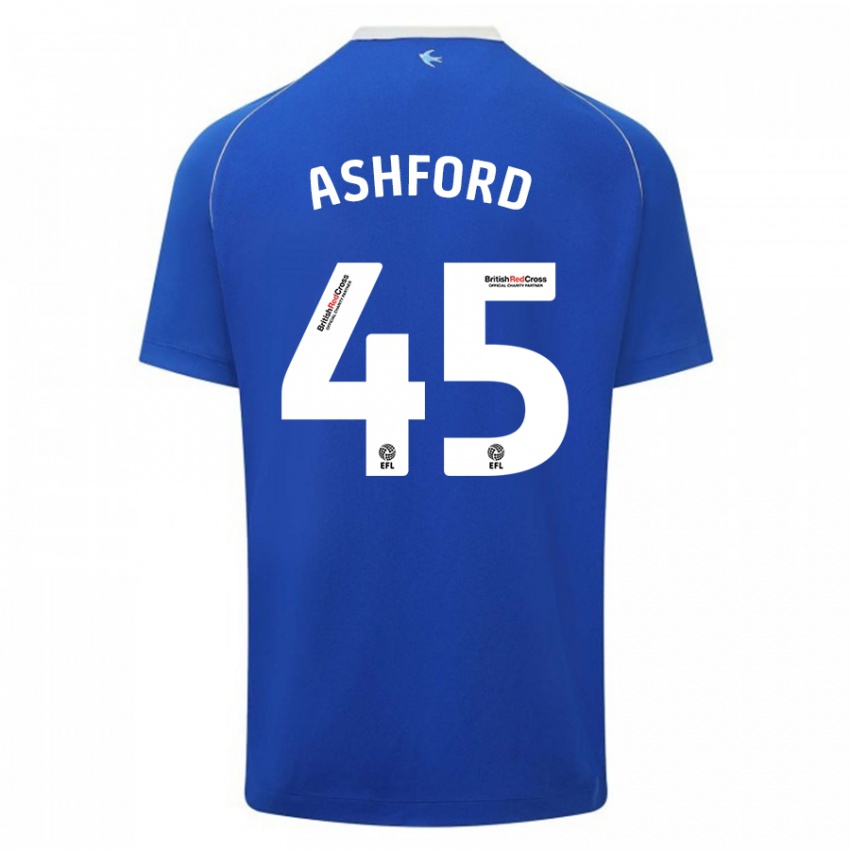 Dzieci Cian Ashford #45 Niebieski Domowa Koszulka 2023/24 Koszulki Klubowe