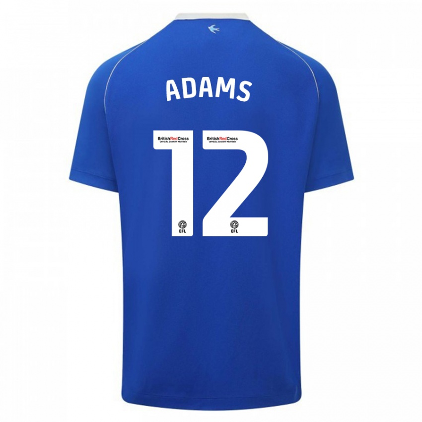 Dzieci Kelly Adams #12 Niebieski Domowa Koszulka 2023/24 Koszulki Klubowe