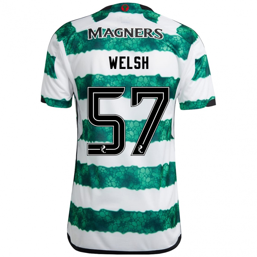 Dzieci Stephen Welsh #57 Zielony Domowa Koszulka 2023/24 Koszulki Klubowe