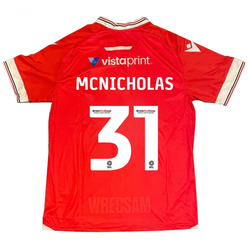 Dzieci Luke Mcnicholas #31 Czerwony Domowa Koszulka 2023/24 Koszulki Klubowe