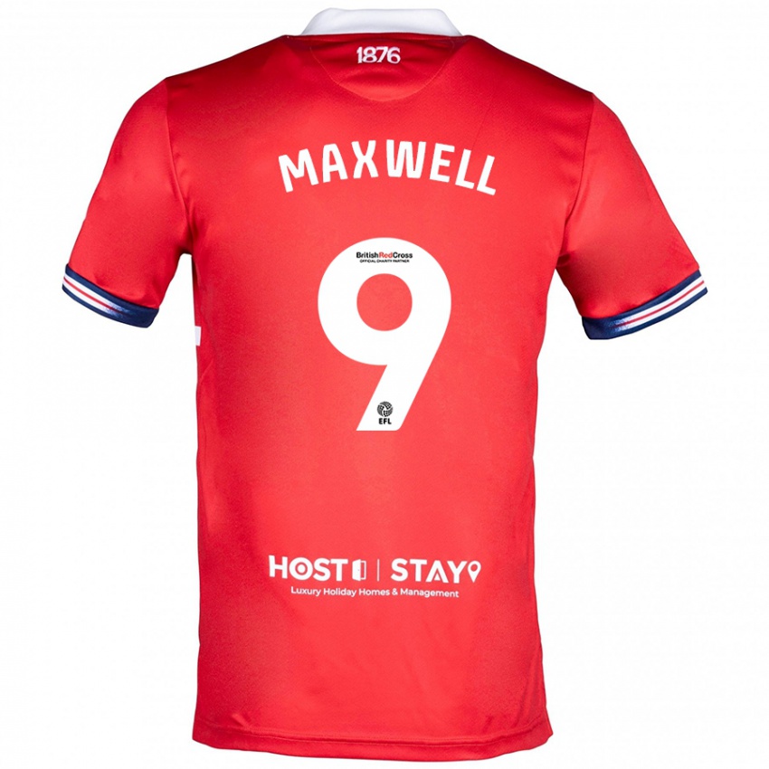 Dzieci Armani Maxwell #9 Czerwony Domowa Koszulka 2023/24 Koszulki Klubowe