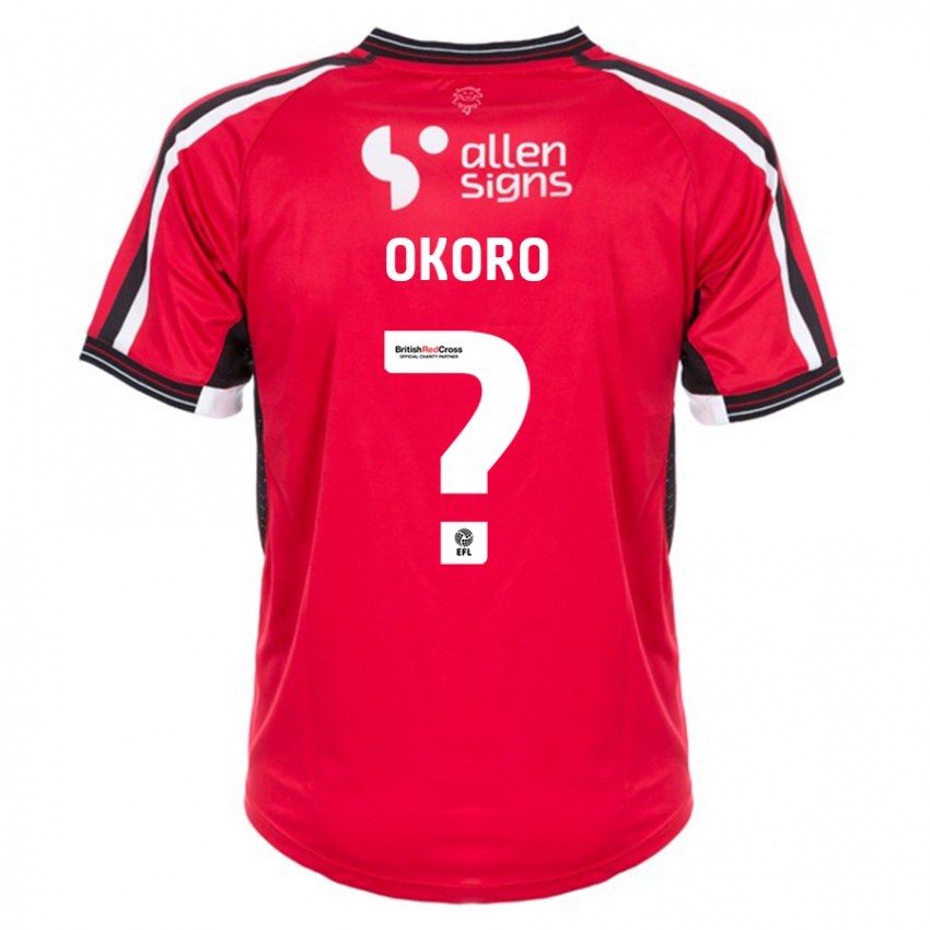 Dzieci Zane Okoro #0 Czerwony Domowa Koszulka 2023/24 Koszulki Klubowe