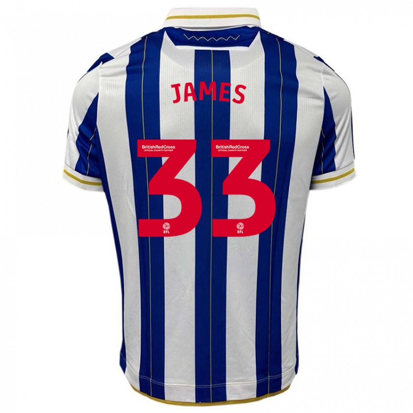 Dzieci Reece James #33 Niebiesko Biały Domowa Koszulka 2023/24 Koszulki Klubowe