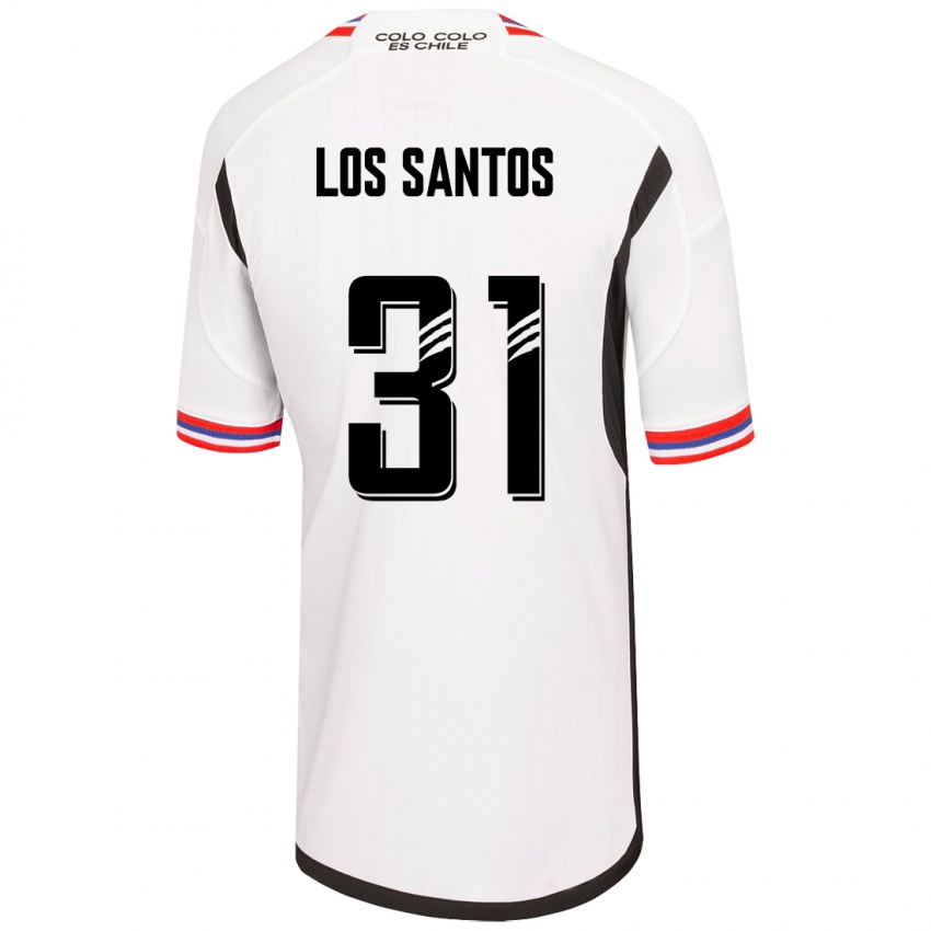 Dzieci Matías De Los Santos #31 Biały Domowa Koszulka 2023/24 Koszulki Klubowe