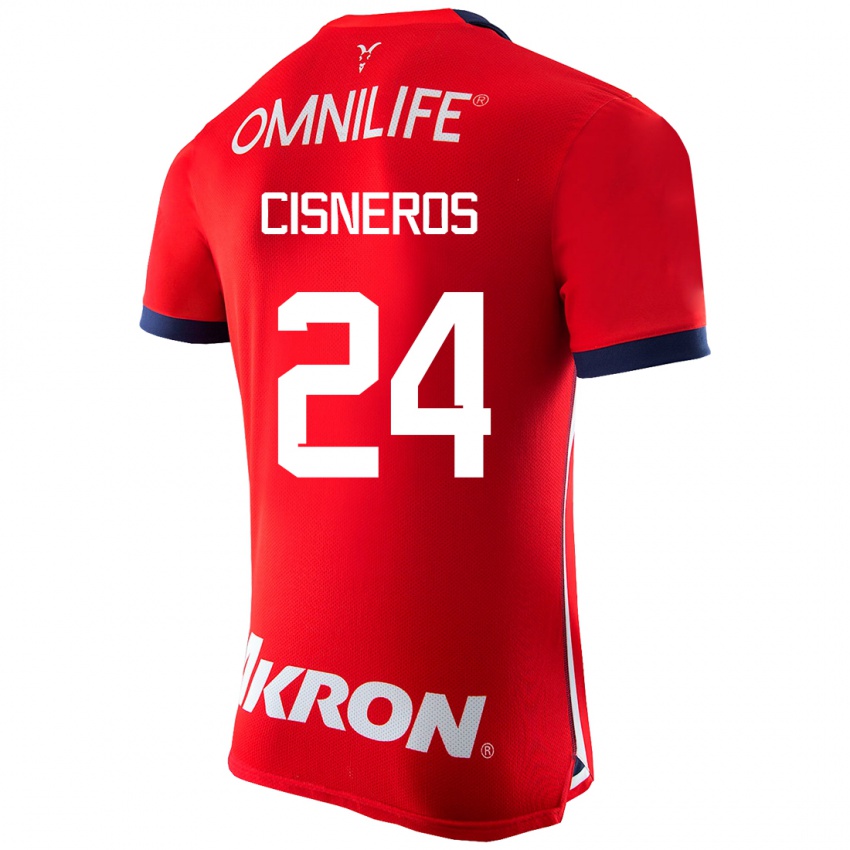 Dzieci Carlos Cisneros #24 Czerwony Domowa Koszulka 2023/24 Koszulki Klubowe