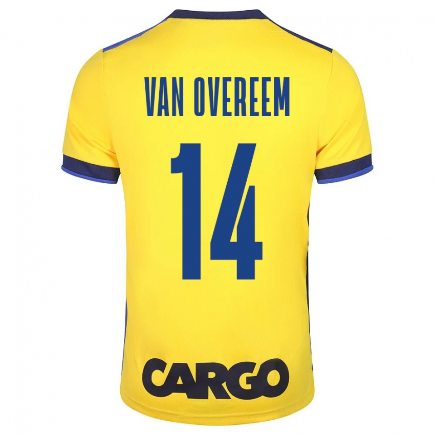 Dzieci Joris Van Overeem #14 Żółty Domowa Koszulka 2023/24 Koszulki Klubowe