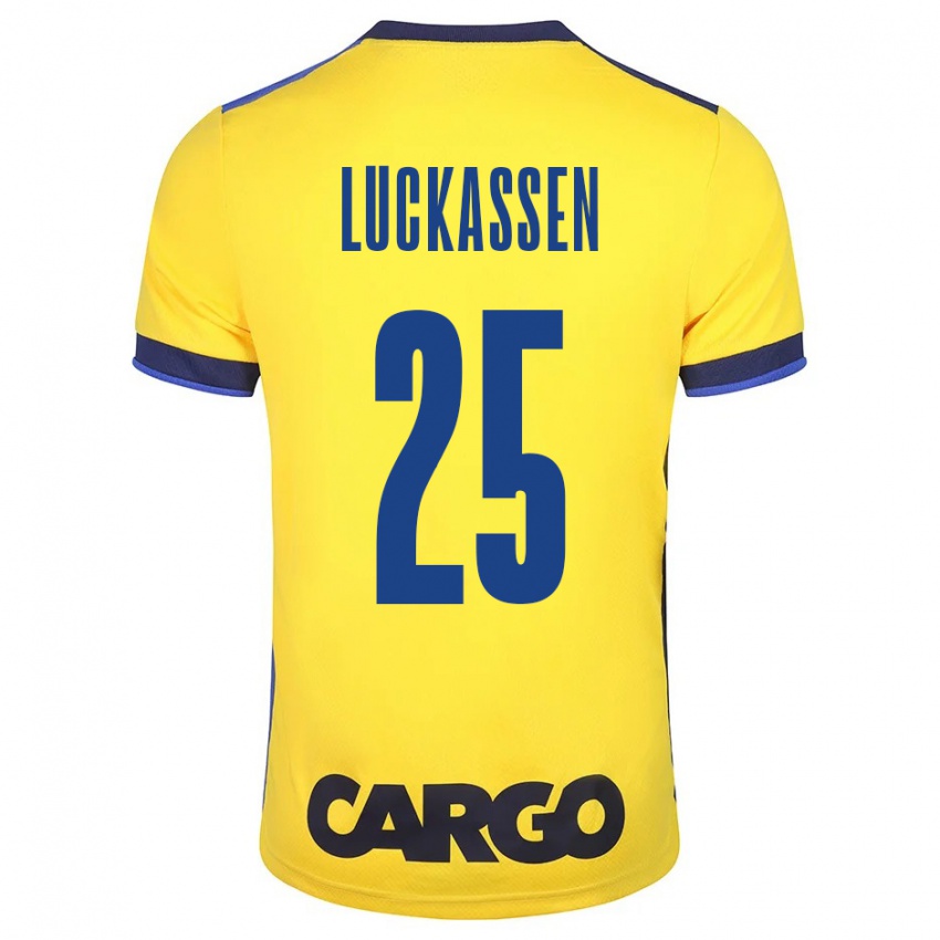 Dzieci Derrick Luckassen #25 Żółty Domowa Koszulka 2023/24 Koszulki Klubowe