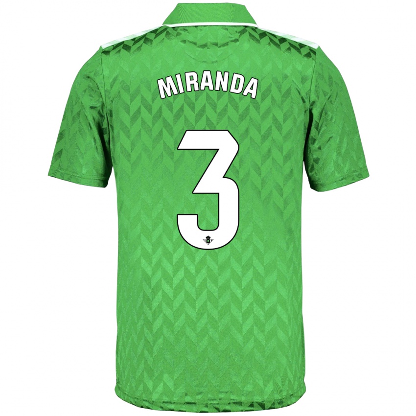 Dzieci Juan Miranda #3 Zielony Wyjazdowa Koszulka 2023/24 Koszulki Klubowe
