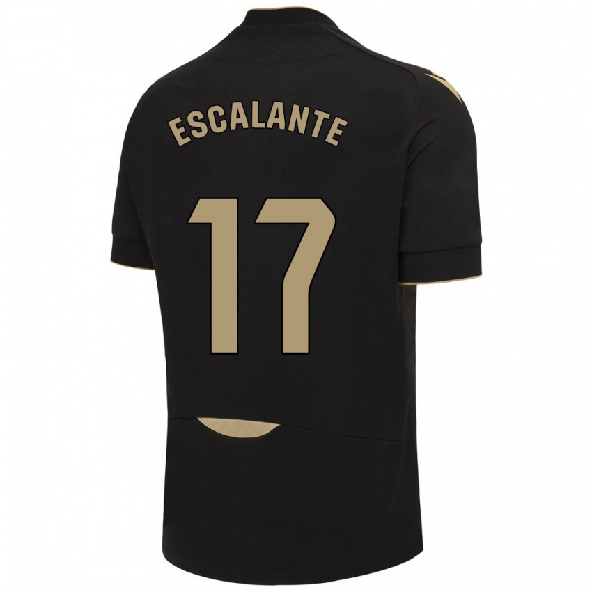 Dzieci Gonzalo Escalante #17 Czarny Wyjazdowa Koszulka 2023/24 Koszulki Klubowe