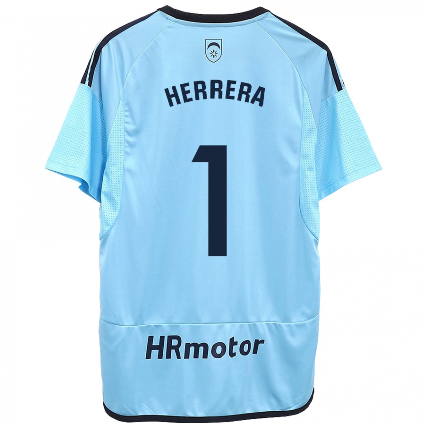 Dzieci Sergio Herrera #1 Niebieski Wyjazdowa Koszulka 2023/24 Koszulki Klubowe