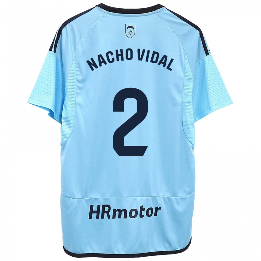 Dzieci Nacho Vidal #2 Niebieski Wyjazdowa Koszulka 2023/24 Koszulki Klubowe