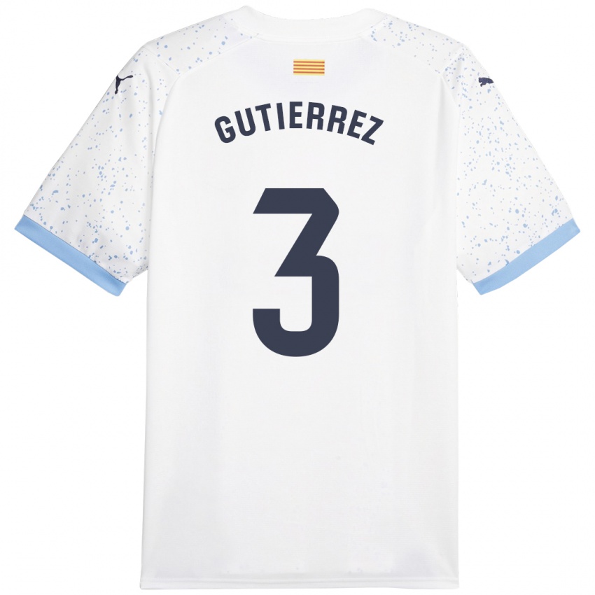 Dzieci Miguel Gutierrez #3 Biały Wyjazdowa Koszulka 2023/24 Koszulki Klubowe