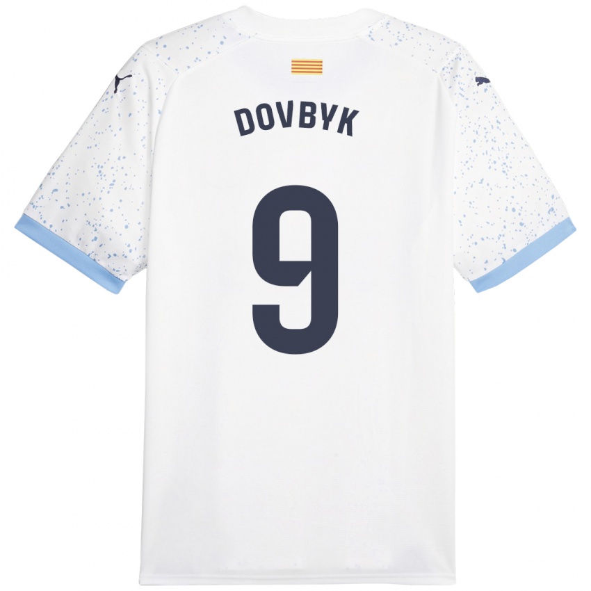 Dzieci Artem Dovbyk #9 Biały Wyjazdowa Koszulka 2023/24 Koszulki Klubowe