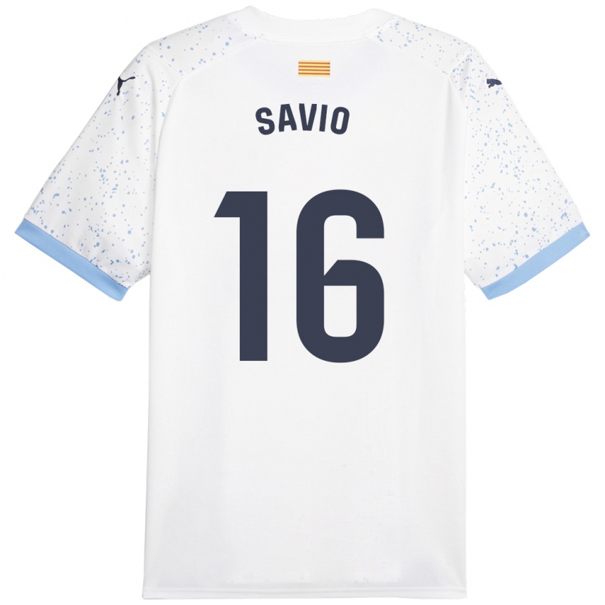 Dzieci Sávio #16 Biały Wyjazdowa Koszulka 2023/24 Koszulki Klubowe