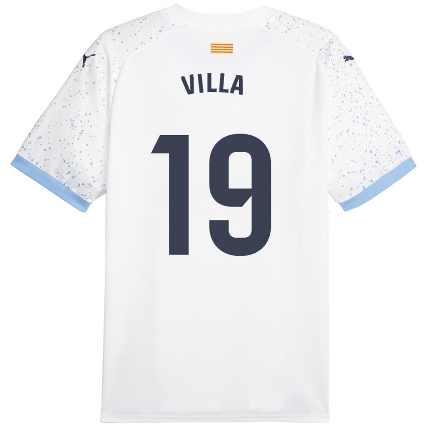 Dzieci Toni Villa #19 Biały Wyjazdowa Koszulka 2023/24 Koszulki Klubowe
